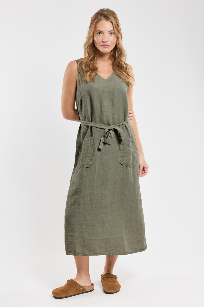 Ärmelloses Kleid – Leinen