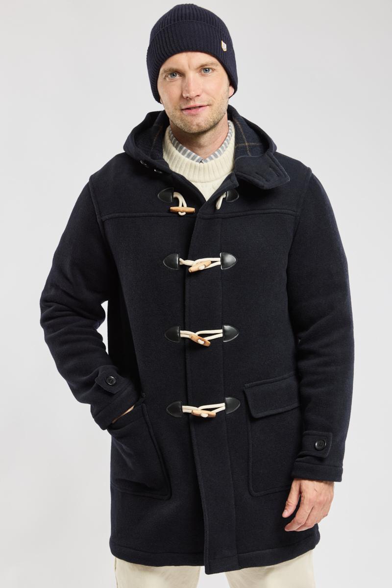 Black duffle coat with hood discount