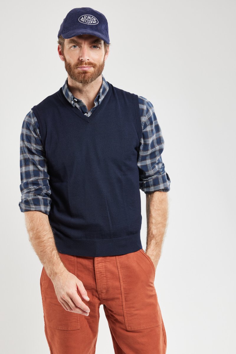 Ärmelloser Pullover – Merinowolle
