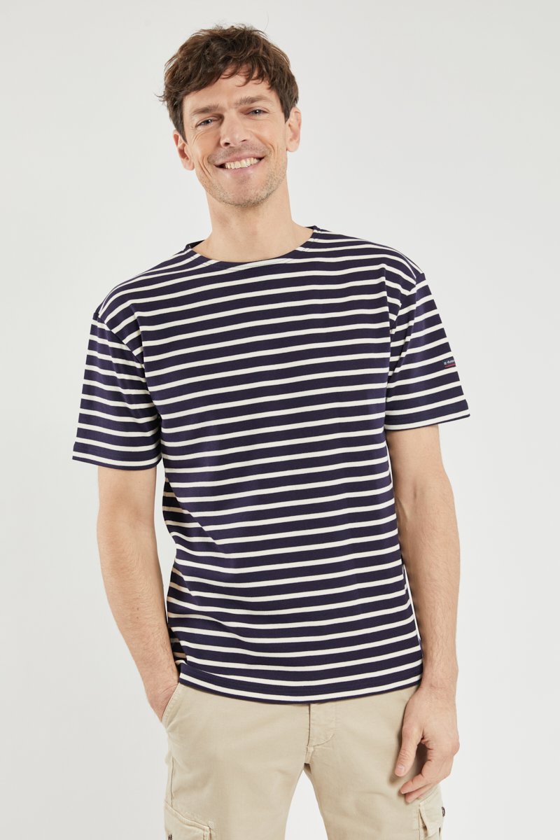 Shirt mit kurzen Ärmeln im Marine-Stil „Doelan  - aus dicker Baumwolle