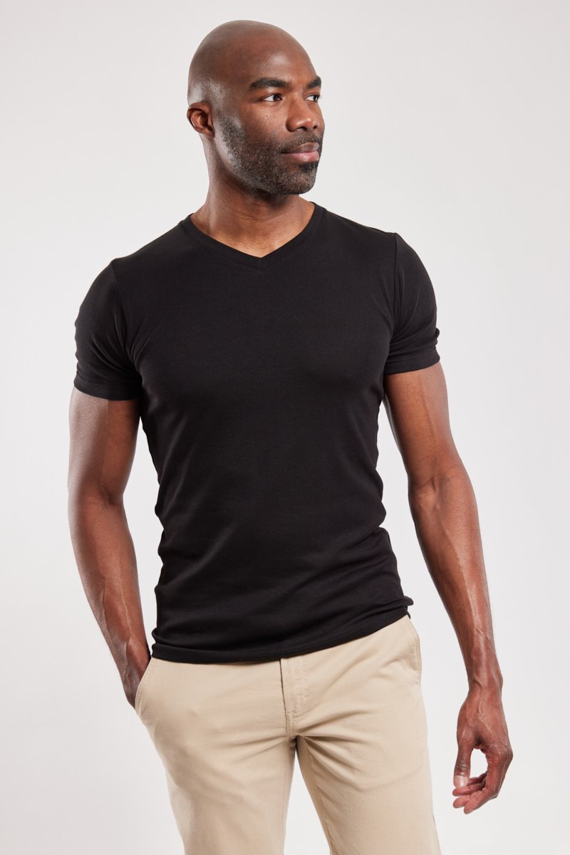 Einfarbiges T-Shirt – Lyocell und Baumwolle