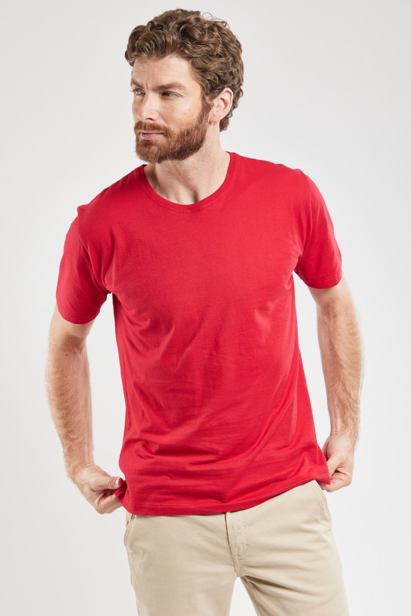 Einfarbiges T-Shirt – leichte Baumwolle