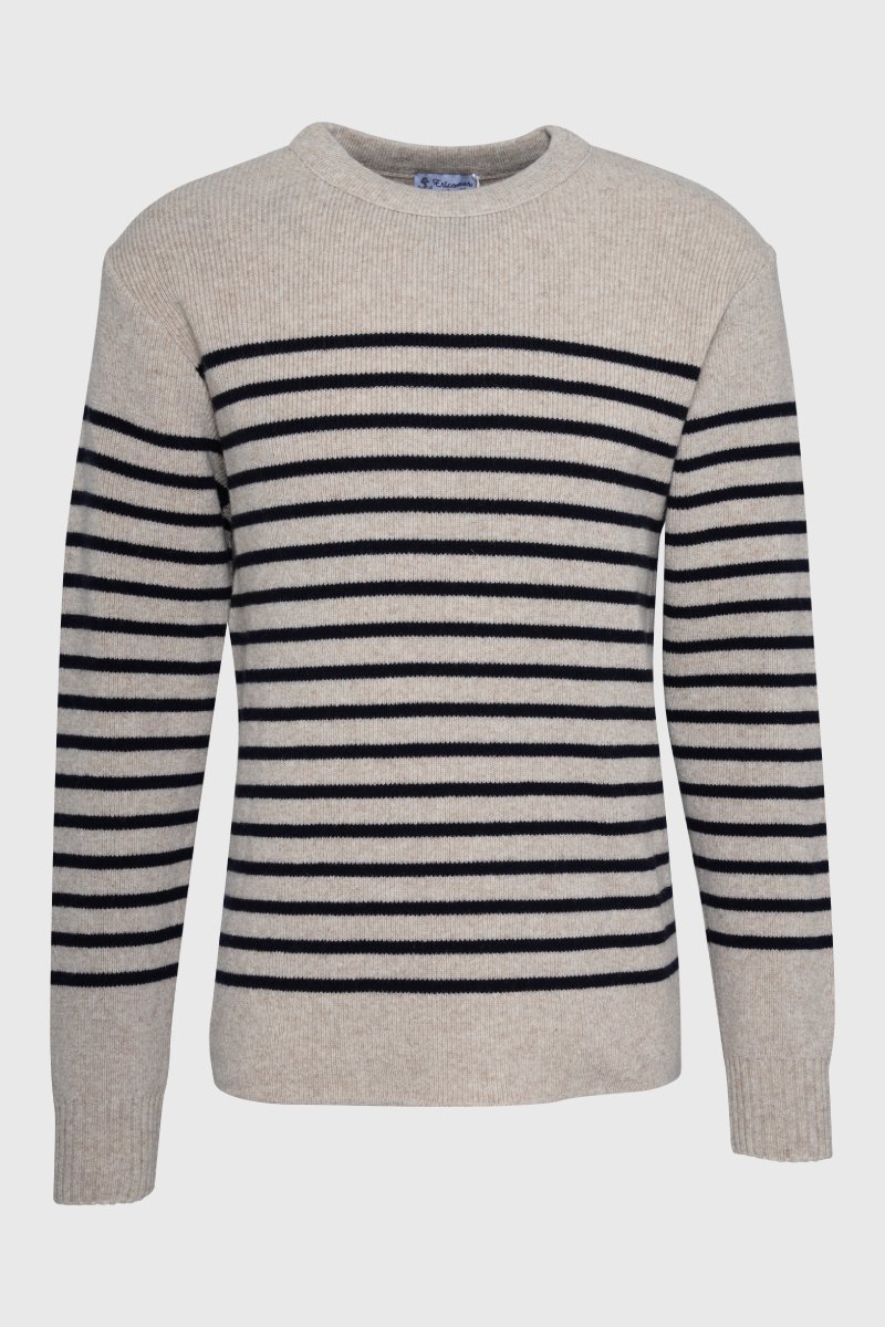 Gestreifter Marinepullover - Wolle