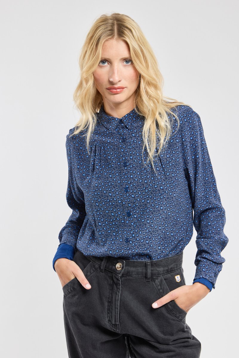 Bluse mit Leopardenmuster – Cupro