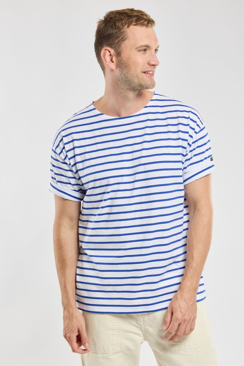 Shirt mit kurzen Ärmeln im Marine-Stil „Theviec“ - aus leichter Baumwolle