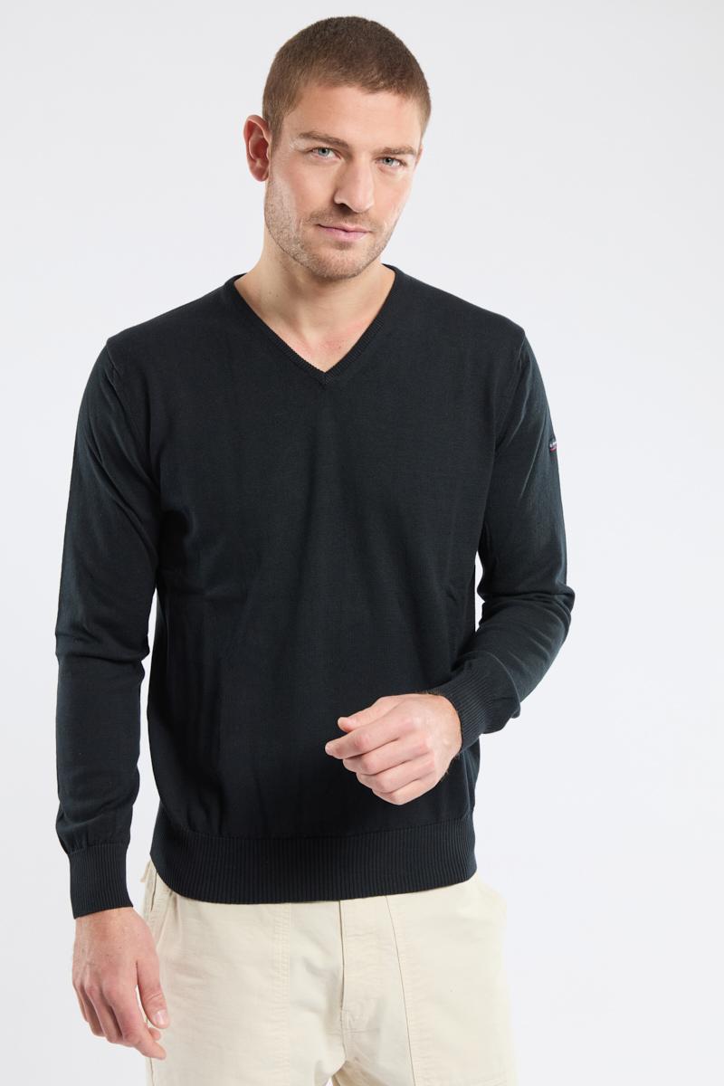 Pullover mit V-Ausschnitt „Henvic  - aus Baumwolle