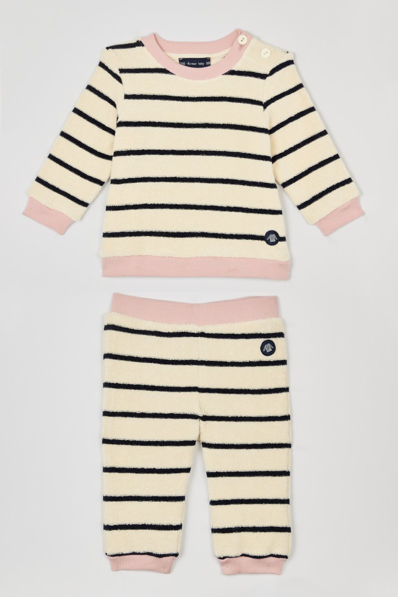 Gestreifter Pyjama Baby – Baumwolle Boucle