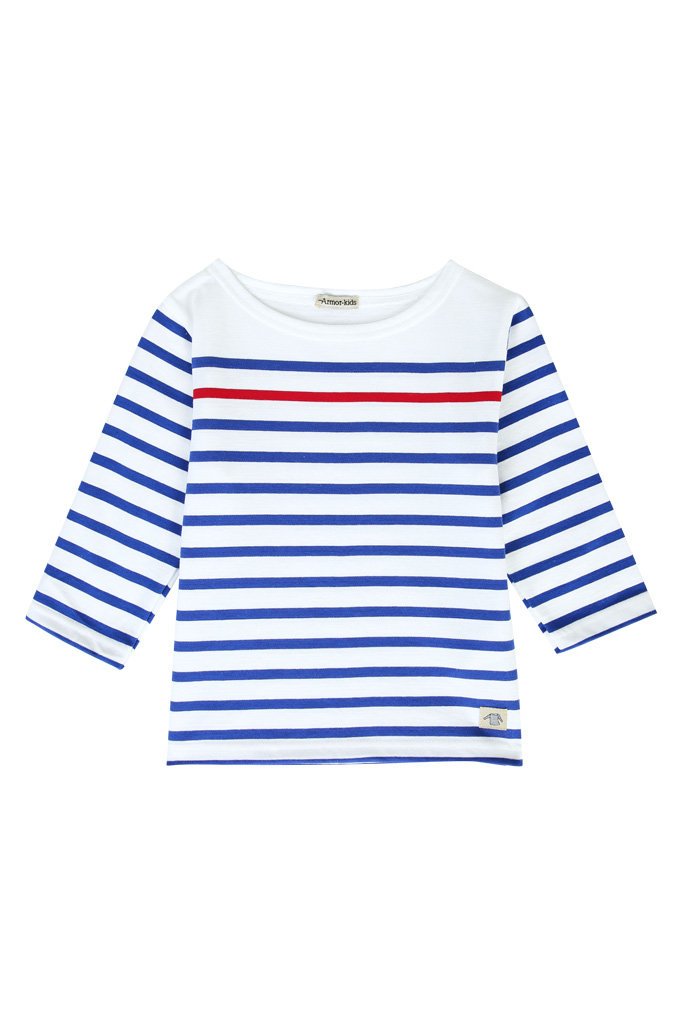 Kids Shirt im Marine-Stil mit 3/4 Ärmeln - aus Baumwolle