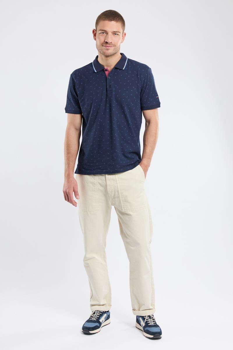 Poloshirt mit Mikromuster - Pique-Mesh