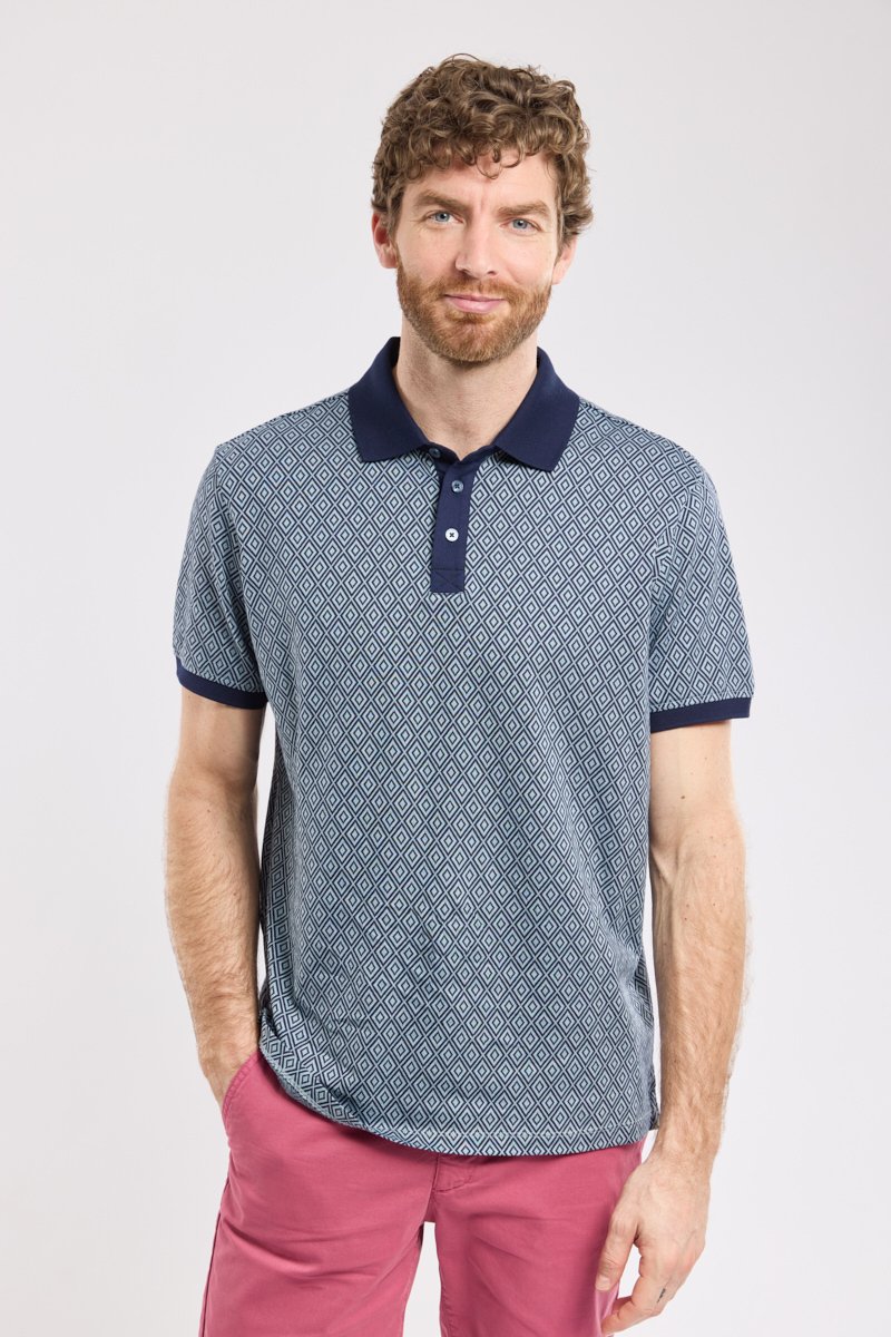 Poloshirt mit geometrischen Motiven – Baumwolle