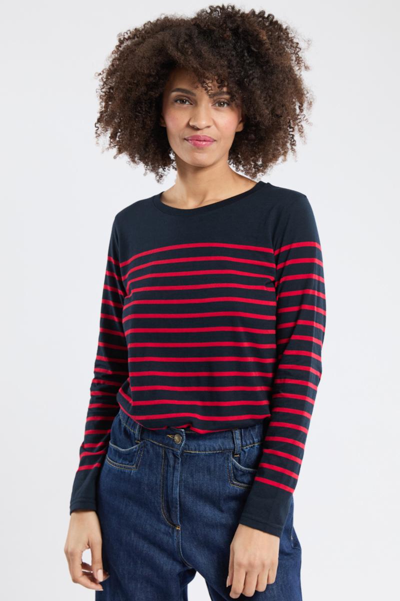 Shirt im Marine-Stil  - aus leichter Baumwolle