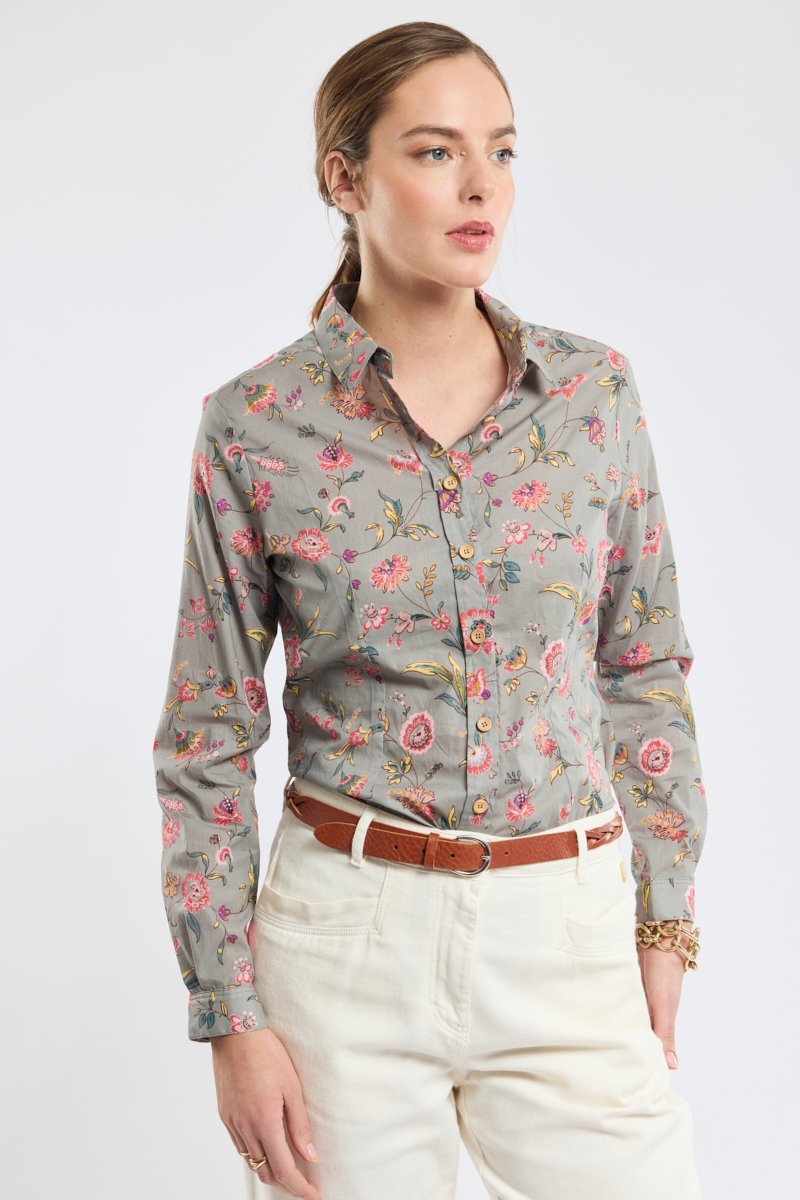 Bluse mit Blumenmuster - Baumwolle