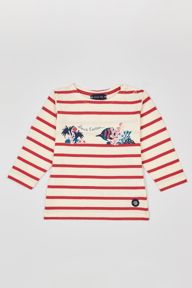 Matrosenshirt  Sous l'ocean  für Babys – Baumwolle