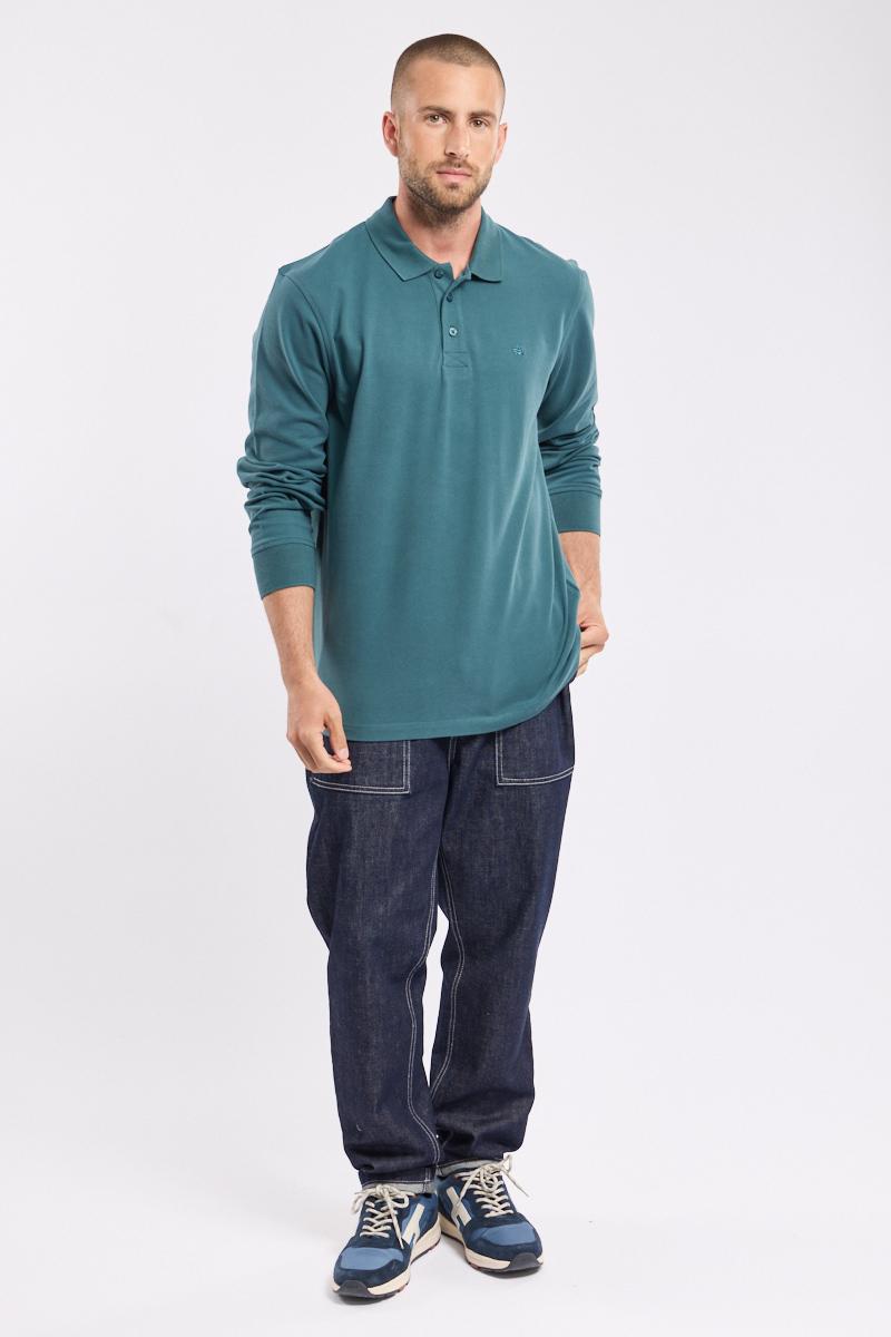 Poloshirt mit langen Ärmeln – Baumwoll-Pikee