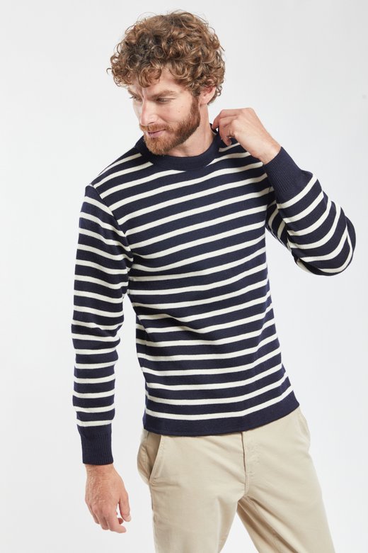 Gestreifter Pullover im Marine-Stil „Fouesnant“ - aus Wolle