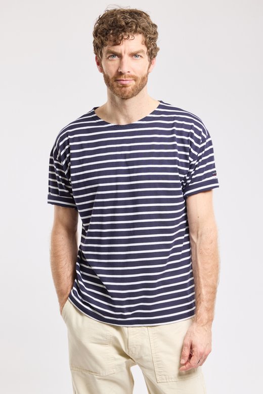 Shirt mit kurzen Ärmeln im Marine-Stil „Theviec“ - aus leichter Baumwolle