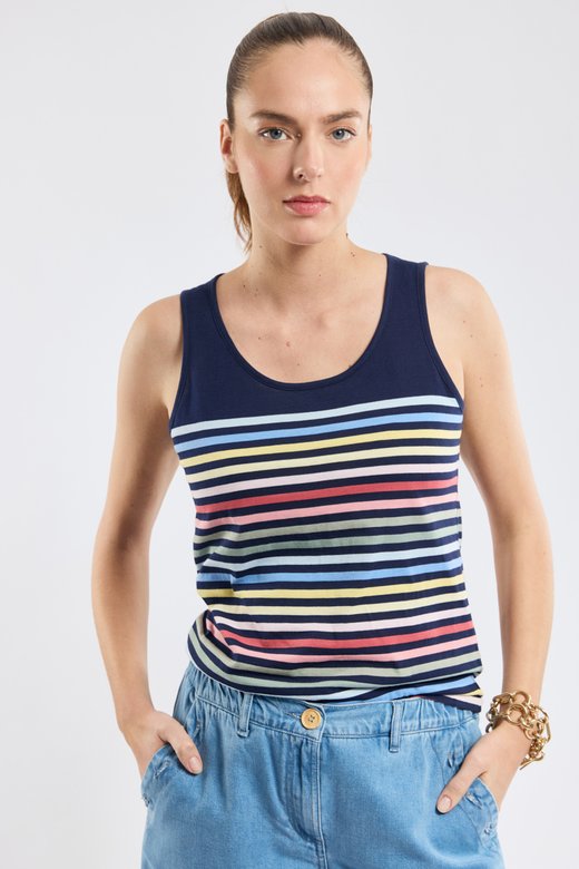 Gestreiftes Tanktop in 10 Farben – leichte Baumwolle