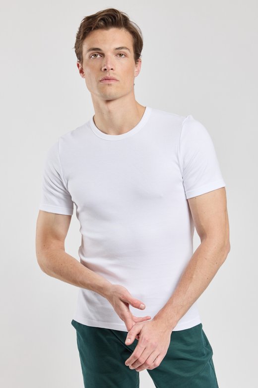 T-Shirt mit Rundhalsausschnitt – dicke Bio-Baumwolle