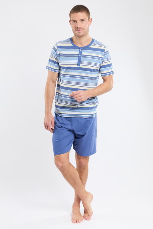 Gestreiftes Pyjama-Top und Shorts - Baumwolle