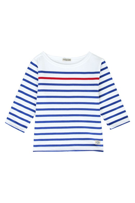 Kids Shirt im Marine-Stil mit 3/4 Ärmeln - aus Baumwolle