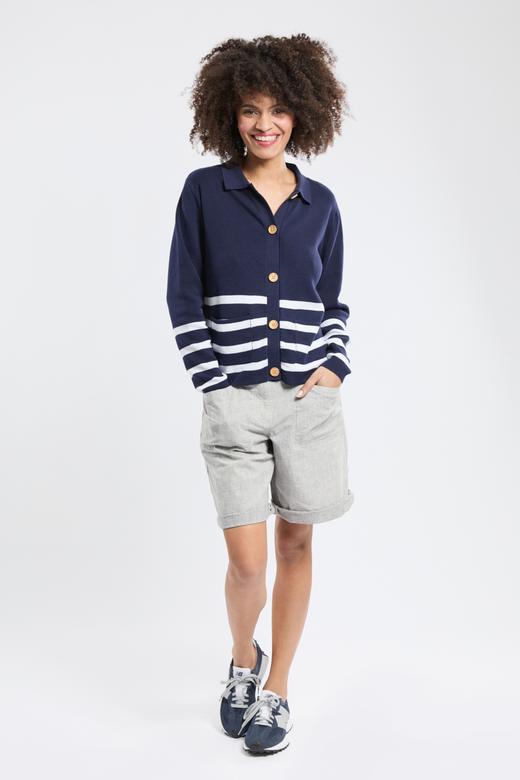 Polo neck cardigan - cotton