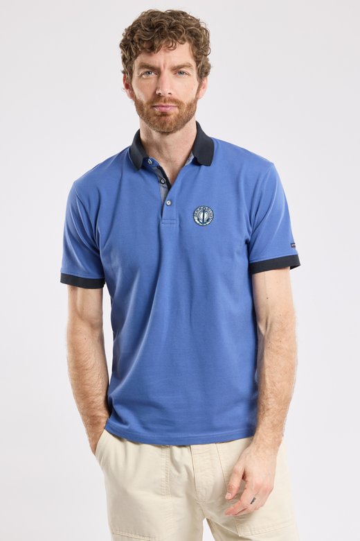 Poloshirt mit Aufnäher – Pikee-Baumwolle