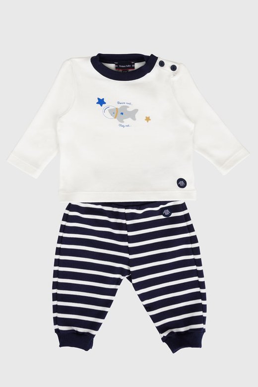 Gestreifter Pyjama Baby – dicke Baumwolle