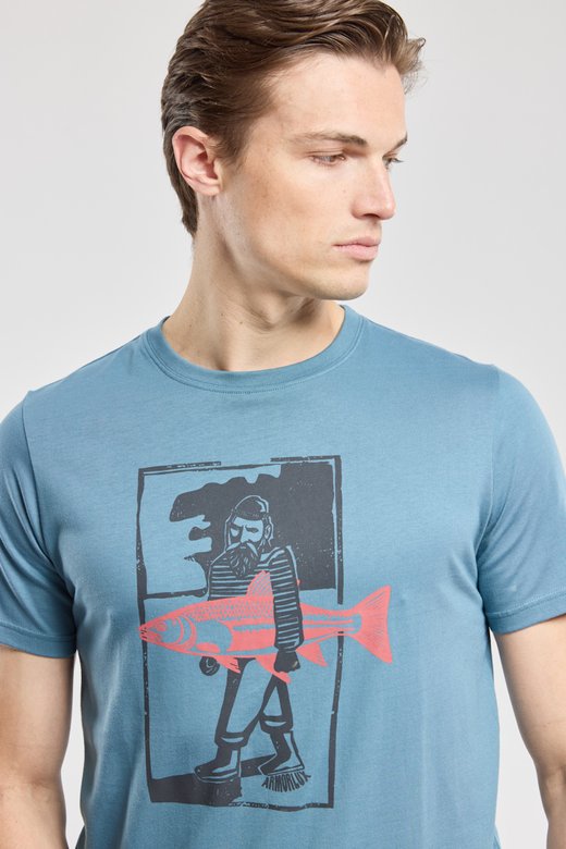 T-Shirt mit Siebdruck „Poisson“ – leichte Baumwolle
