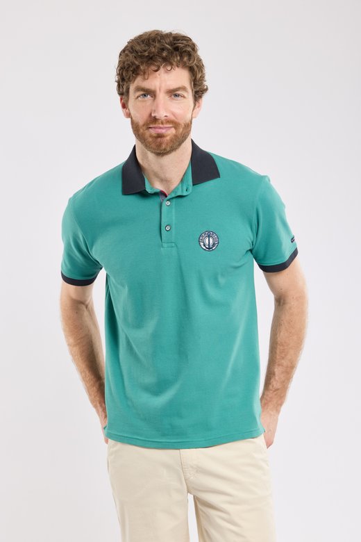 Poloshirt mit Aufnäher – Pikee-Baumwolle