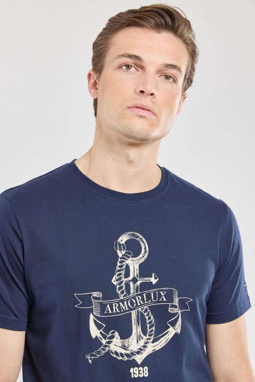 T-Shirt mit Siebdruck „Ancre“ – leichte Baumwolle